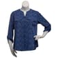 Plus Size Notations 3/4 Sleeve Abstract No Collar Blouse - image 1