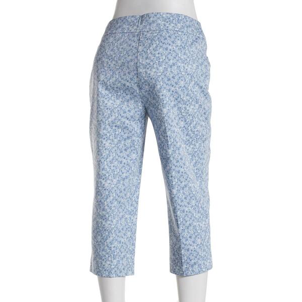 Plus Size Napa Valley Floral Cotton Super Stretch Capri Pants