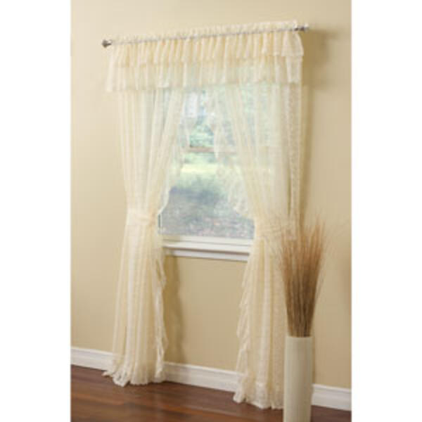 Priscilla Bridal Lace Curtain Panels - 130 Width - image 