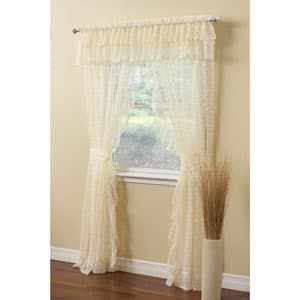 Priscilla Bridal Lace Curtain Panels - 130 Width