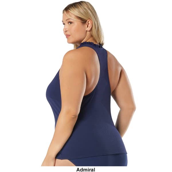 Plus Size Beach House Ruffle Trim Nina Tankini Swim Top