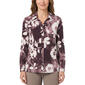 Womens Cure 3/4 Sleeve Rib Text Button Front Plaid Shirt - image 1