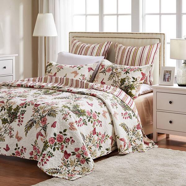 Greenland Home Fashions&#40;tm&#41; Butterflies Reversible Quilt Set - image 