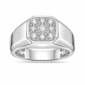 Mens Lynx Sterling Silver 3/4ctw. Lab-Grown Diamond Ring - image 1