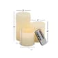 9th & Pike® Cylindrical Wax Cream Flameless LED Candle - Set Of 3 - image 6