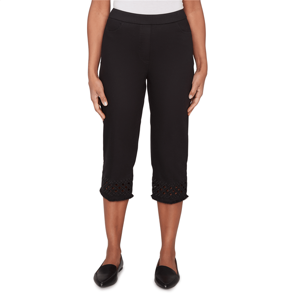 Womens Alfred Dunner Detail Driven Geometric Cut Out Flat Front