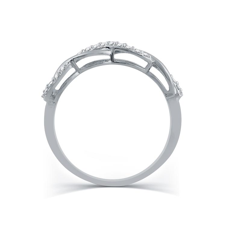 Endless Affection™ 1/10ctw. Diamond Sterling Silver Braid Band