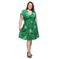 Plus Size 24/7 Comfort Apparel Green Floral Pocket Dress - image 4