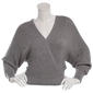 Juniors Derek Heart Shaker Balloon Sleeve Tie Back Wrap Sweater - image 1