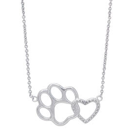 Accents by Gianni Argento Diamond Accent Paw and Heart Necklace