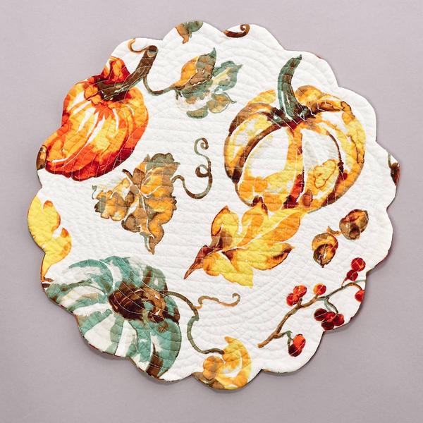 Watercolor Pumpkin Round Placemat - image 