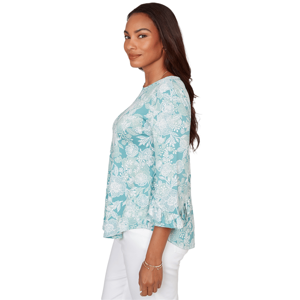 Petite Ruby Rd. Renaissance Romance 3/4 Ruffle Sleeve Blouse