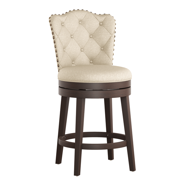 HH2 Home Edenwood Cream Counter Height Swivel Stool