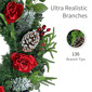 Puleo International 26in. Pre-Lit LED Rose Adorned Wreath - image 5