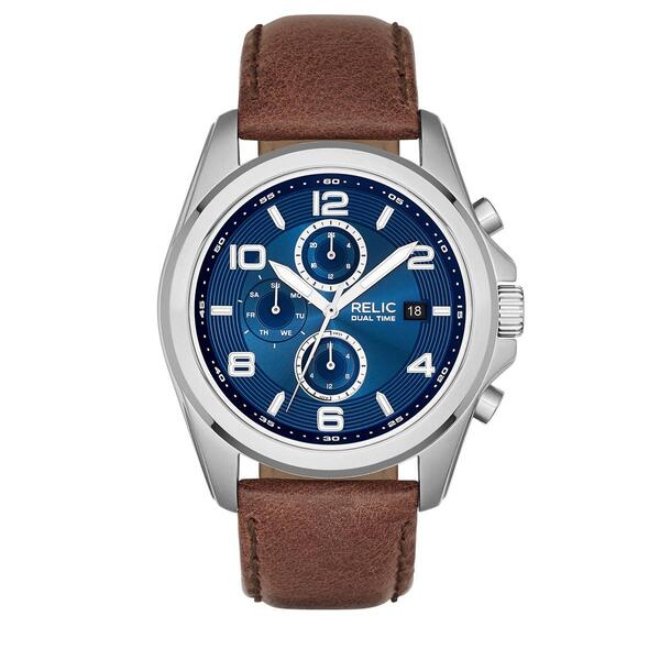 Mens RELIC by Fossil Daley Brown Strap Watch - ZR15794 - image 