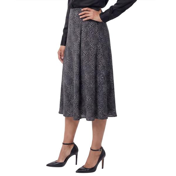 Petite NY Collection Pull On Leopard Hacci Midi Skirt