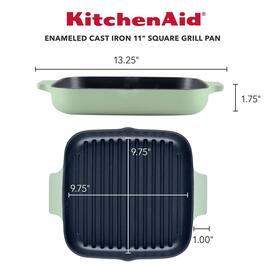 KitchenAid&#174; 11in. Enameled Cast Iron Induction Square Grill Pan