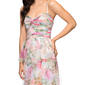Juniors Blondie Nites Floral Mesh Tier Lace Up Back A-Line Dress - image 3