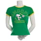 Juniors C-Life Snoopy Soccer Ball Ringer Stripe Baby Tee - image 2