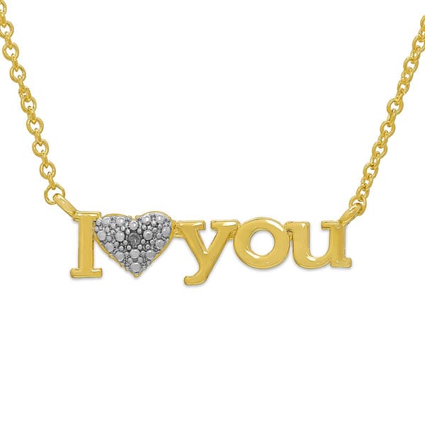 Accents by Gianni Argento Diamond I Love You Script Necklace - image 
