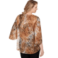 Plus Size Ruby Rd. New Neutrals Bell Sleeve Tie Dye Tiger Blouse - image 2