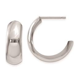 Gold Classics(tm) 14kt. White Gold 14x7mm Hoop Earrings