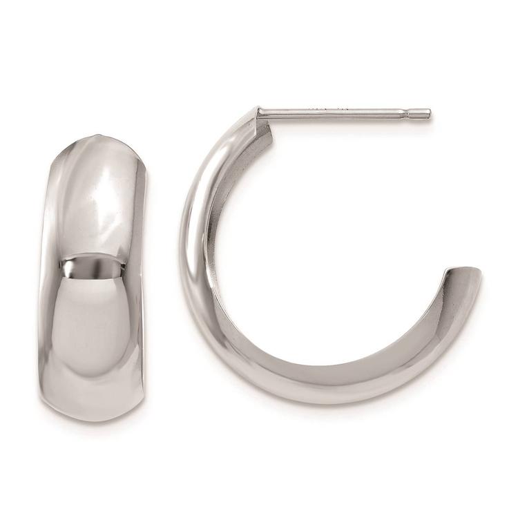 Gold Classics(tm) 14kt. White Gold 14x7mm Hoop Earrings