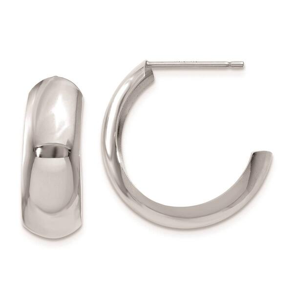 Gold Classics&#40;tm&#41; 14kt. White Gold 14x7mm Hoop Earrings - image 