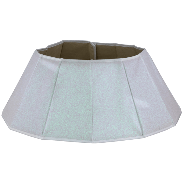 Northlight Shiny White Fabric Hexagonal Christmas Tree Collar - image 
