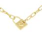 Steve Madden Lock Pendant Paperclip Chain Necklace - image 2