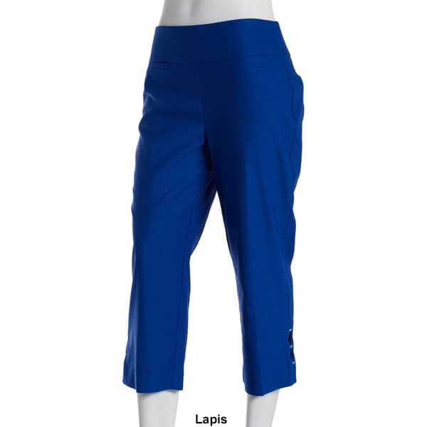 Womens Briggs Luxe Pull On Millennium Bar Detail Hem Capri Pants