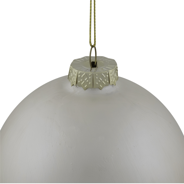 Northlight Brushed White & Gold Glass Ball Christmas Ornament