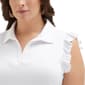 Plus Size Rafaella&#174; Flutter Sleeveless Solid Polo - image 3