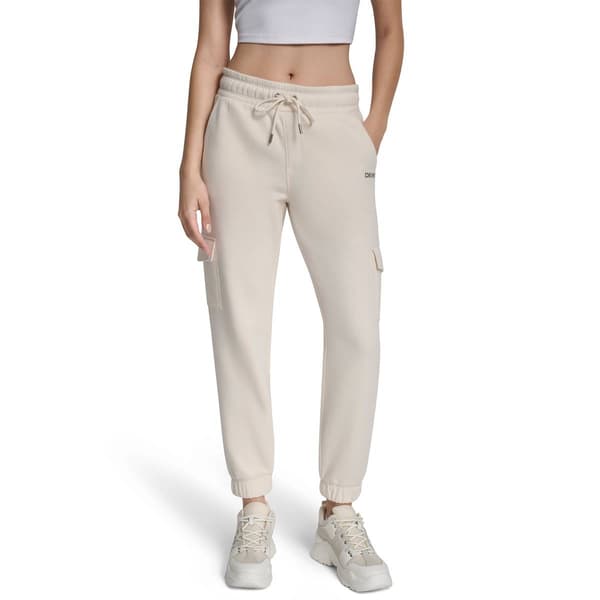 Womens DKNY Sport Fleece Slim Logo Cargo Joggers - image 