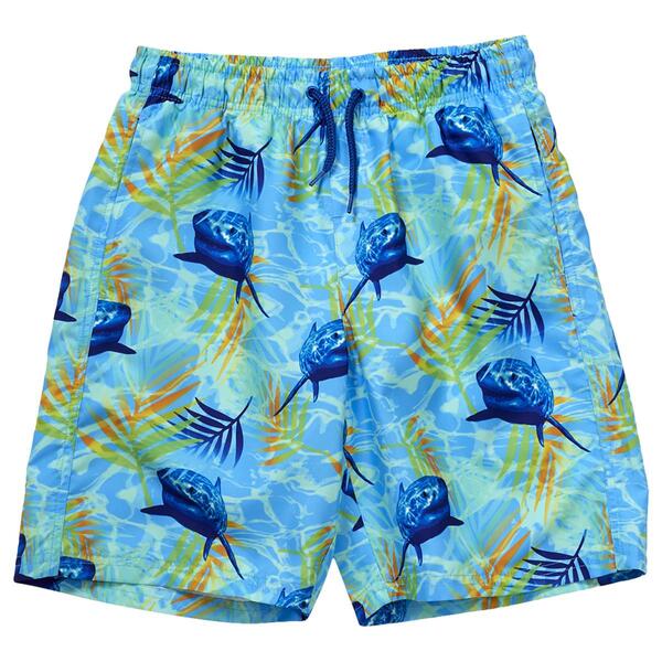 Boys (8-20) Surf Zone Swim Shorts - Light Blue - image 