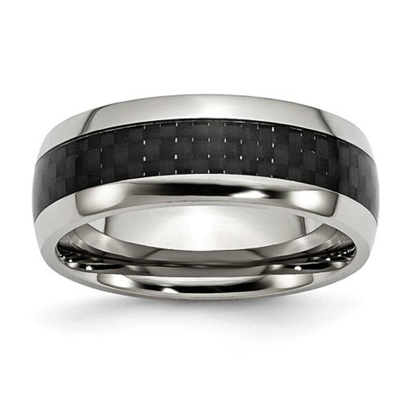 Mens Gentlemen's Classics&#40;tm&#41; Black Carbon Fiber 8mm Wedding Band - image 