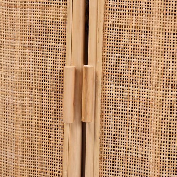 bali & pari Yanka Bohemian Natural Rattan Storage Cabinet