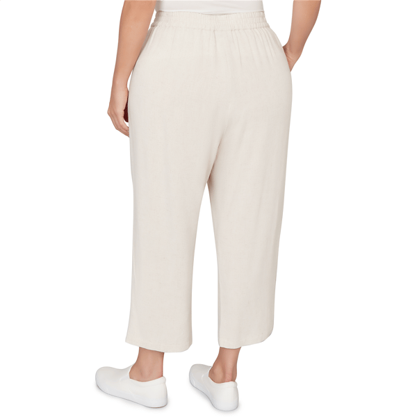 Plus Size Alfred Dunner Natural Wonder Linen Blend Pull On Pants