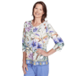 Womens Alfred Dunner Santa Fe Tropical Floral Border Blouse - image 3
