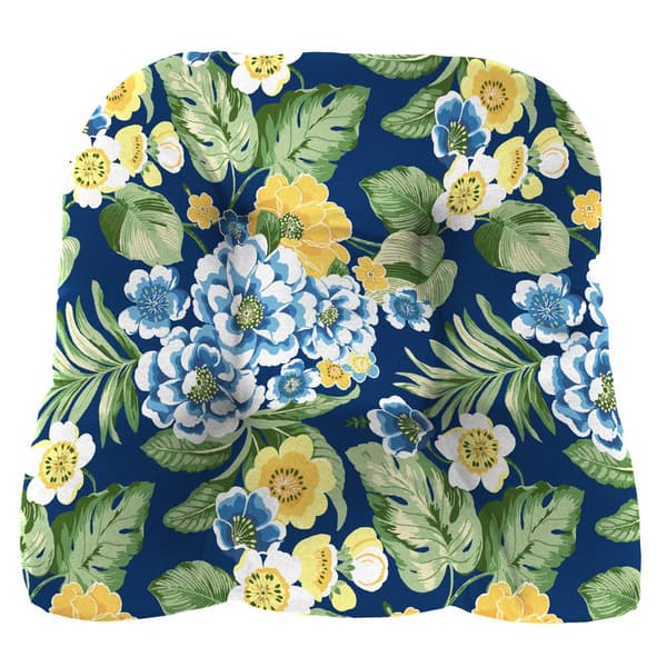 Jordan Manufacturing 2pk. Binessa Floral Wicker Seat Cushion Set - image 