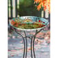 Evergreen Translucent Glass Mosaic Bird Bath - image 3