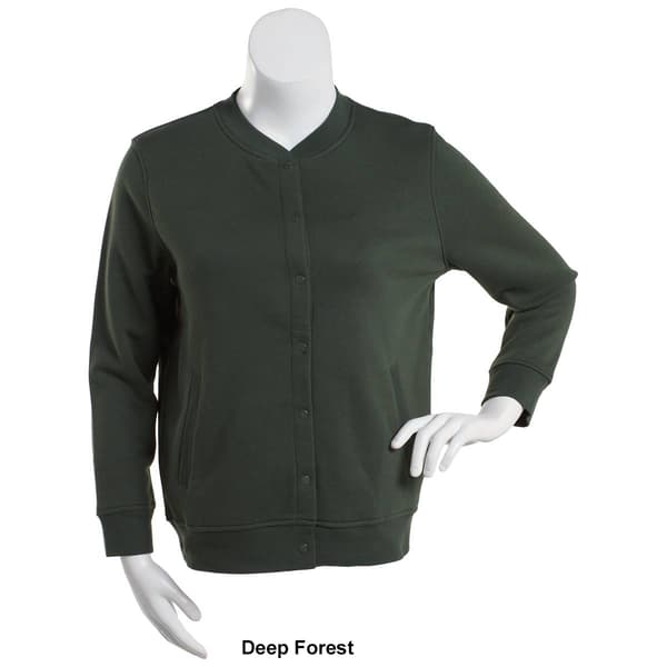 Womens Hasting & Smith Long Sleeve Fleece Baseball Cardigan