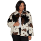 Plus Size Skye''s the Limit Wild Romance Cow Print Faux Fur Jacket - image 1