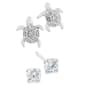 Sterling Silver Cubic Zirconia Stud & Turtle Stud Earrings - image 1