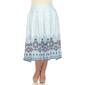 Plus Size White Mark Pleated Skirt with Border Prints - image 1