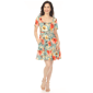 Womens White Mark Square Neck Short Sleeve Floral Dress - image 1