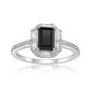 Gemminded Sterling Silver Baguette Onyx & White Sapphire Ring - image 1