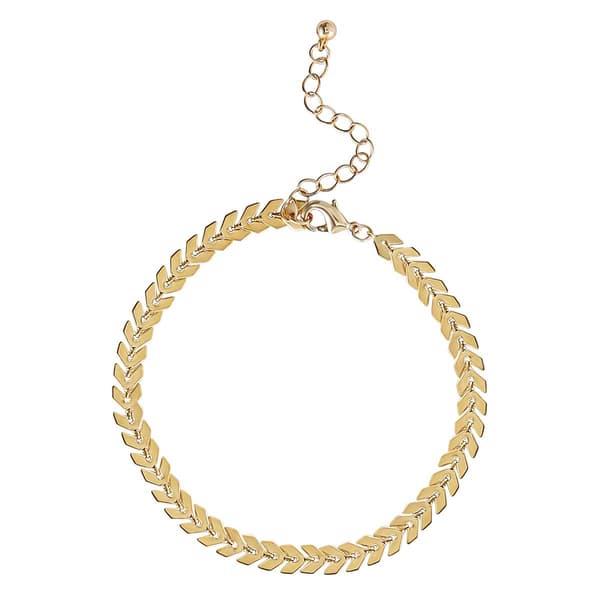 Jessica Simpson Yellow Gold Clear Rhinestone Anklet Set