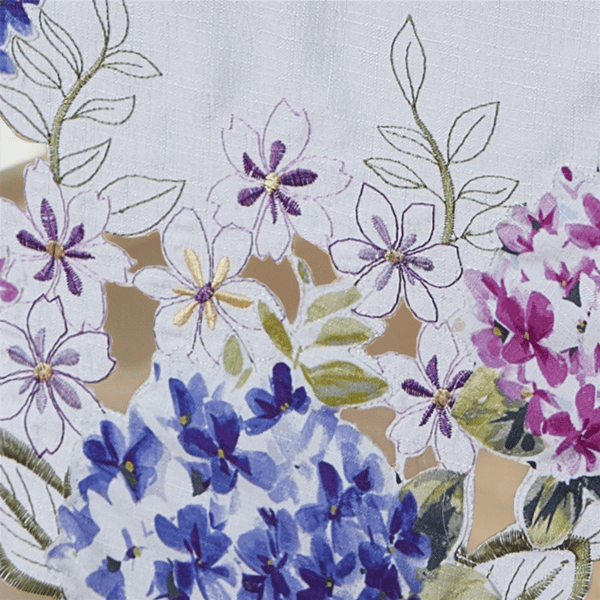 Threadmade Spring Hydrangea Floral Cutwork Tablecloth