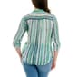 Womens Zac & Rachel 3/4 Roll Tab Sleeve Stripe Blouse - image 2